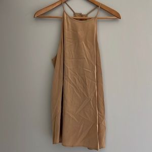 Beige silk tank club Monaco